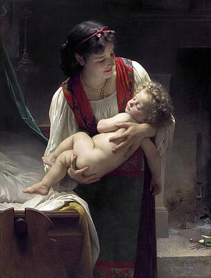 Lullaby, Bedtime Print by William-Adolphe Bouguereau