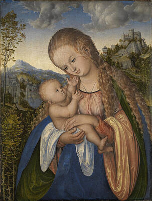 Madonna and Child 2 Print by Lucas Cranach the Elder
