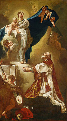 Madonna and Child Appearing to Saint Philip Neri Print by Giovanni Battista Piazzetta