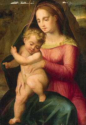 Madonna and Child Print by Domenico Puligo