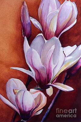 Wall Art - Painting - Magnolia Ladder-WC by Daniela Easter