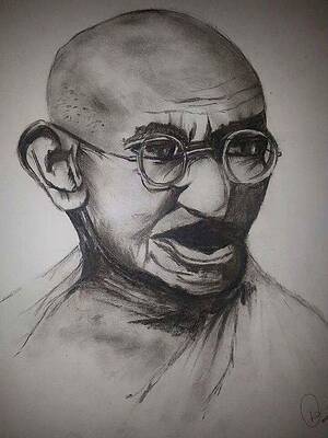 Wall Art - Drawing - Mahatma Gandhi by Deepankar Gupta