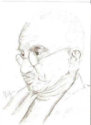 Wall Art - Drawing - Mahatma Gandhi by Priya Paul