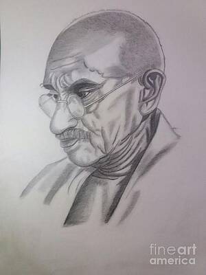 Wall Art - Drawing - Mahatma Gandhi by Shipra Gupta
