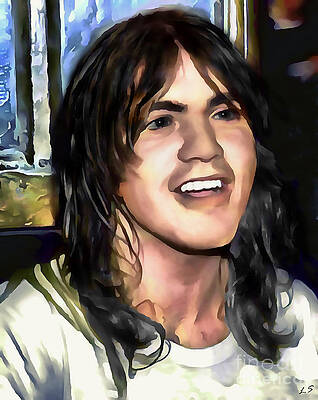 Wall Art - Drawing - Malcolm Young collection - 1 by Sergey Lukashin