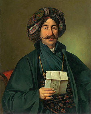 Man in Ottoman dress Print by Giuseppe Tominz