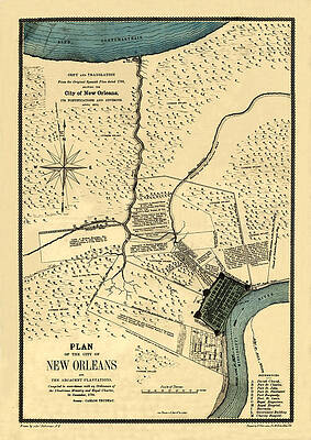 Wall Art - Photograph - Map Of New Orleans 1798 by Andrew Fare