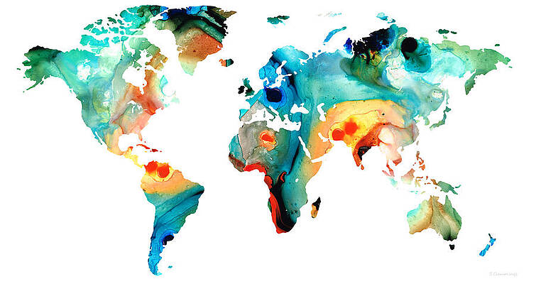 Europe Map Art Fine Art America