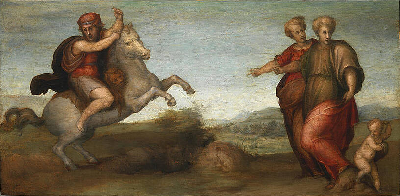 Marcus Curtius leaping into the Abyss Print by Pontormo