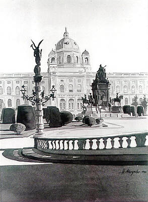  Painting - Maria Theresien Platz by Johannes Margreiter