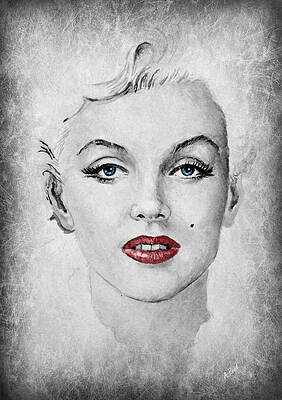 Wall Art - Drawing - Marilyn Movie Star edit by Andrew Read