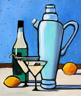 Absinthe Painting  Cocktail Original Art  Bar Artwork Mixed Media Art Small Painting by 7 by 5 RainbowRussia