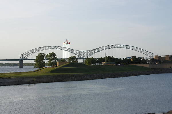 Memphis Bridge Mud Island by Dawn Davis