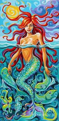 The Shape of Water Mermaid Painting by Maria O'Dell - Fine Art America