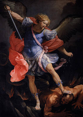 Wall Art - Painting - Archangel  Michael Defeated Satan by MotionAge Designs