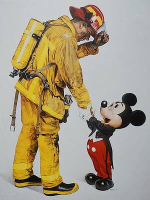 Antique Fire Fighter Art Print From 1922 for Firefighter Wall 