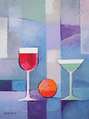 Abstract Wine Glass Paintings Fine Art America