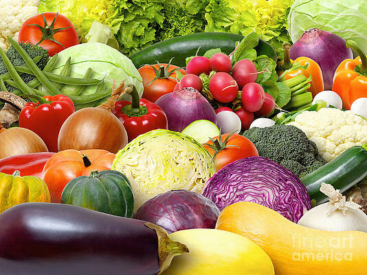 Montage of various vegetables by Steven Puetzer