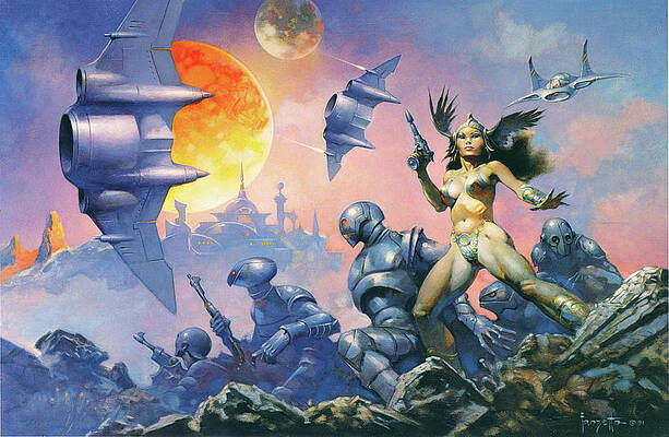 Blonde Warrior Art by Frank Frazetta - wide 10