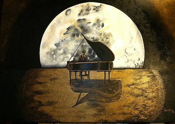 Moonlight Serenade Purple Garden Piano Gothic Giclee Canvas Wall Picture Art 