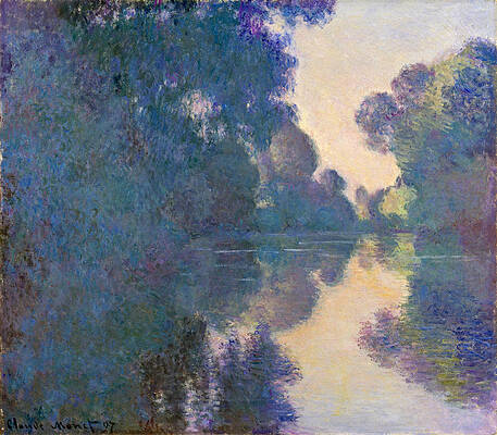 Morning on the Seine near Giverny Print by Claude Monet