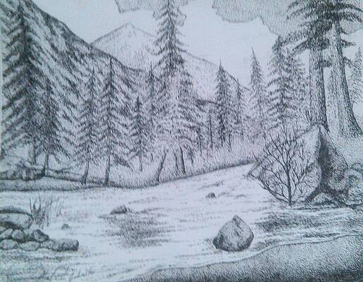 Mountain Stream Drawings (Page #2 Of 7) | Fine Art America