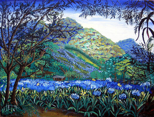 Wall Art - Painting - Mountains in Blue by Sarah Hornsby