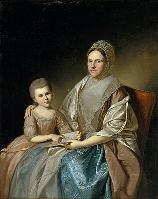 Mrs. Samuel Mifflin and Her Granddaughter Rebecca Mifflin Francis Print by Charles Willson Peale