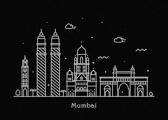 Buy Mumbai Sketch Gateway of India Bombay India Print From an Online in  India  Etsy