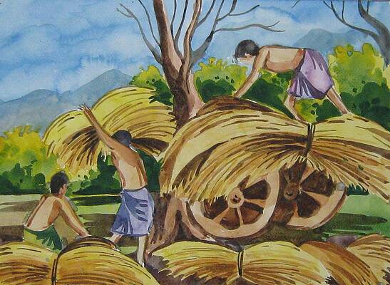 Indian Farmer Paintings Fine Art America