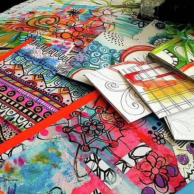 Wall Art - Photograph - My Table When Im Making Journals...this by Robin Mead
