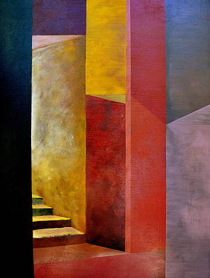 Wall Art - Painting - Mystery Stairway by Michelle Calkins