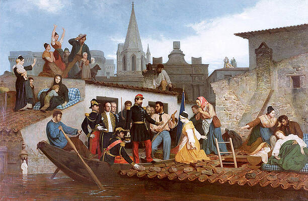 Napoleon III Visiting Flood Victims of Tarascon in June 1856 Print by William-Adolphe Bouguereau