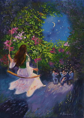 Girl On A Swing Paintings Pixels