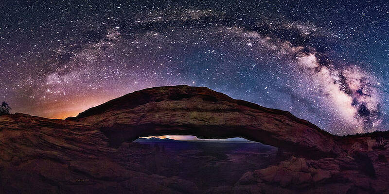 Night Sky Over Mesa Arch Utah by OLena Art Night Sky Over Mesa Arch Utah by OLena Art