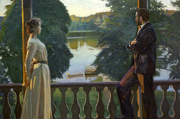 Nordic summer's evening Print by Richard Bergh