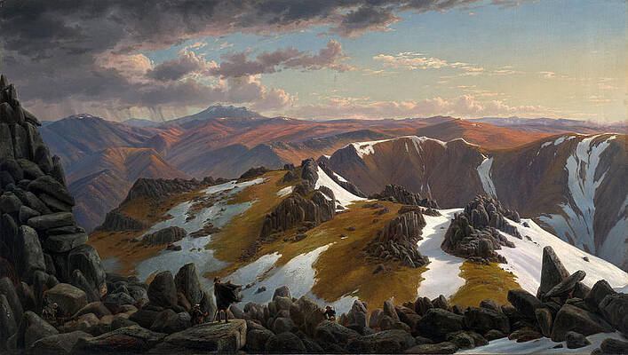 North-East view from the northern top of Mount Kosciusko Print by Eugene von Guerard