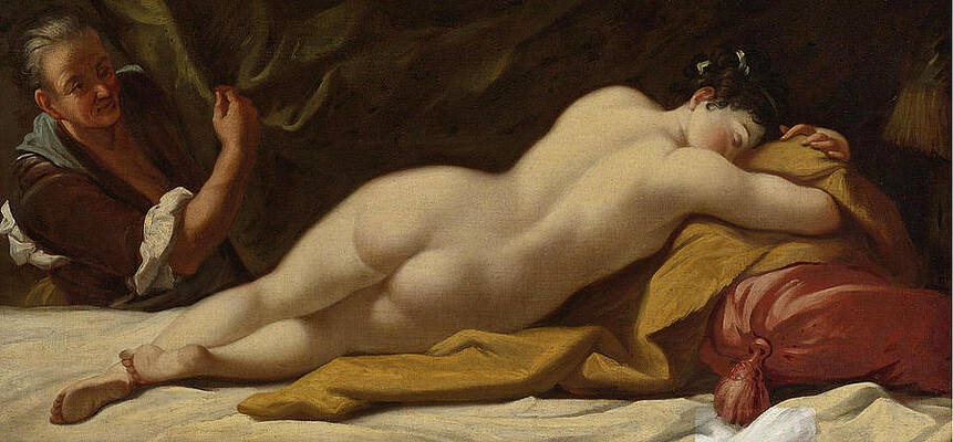 Nude Asleep in an Interior Print by Attributed to Antonio Mercurio Amorosi