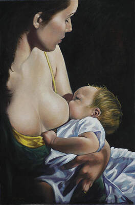 Breast Feeding Paintings Fine Art America