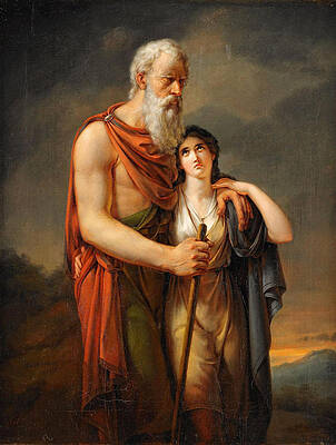 Oedipus And Antigone Print by Per Wickenberg