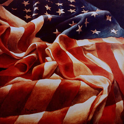 Wall Art - Painting - Old Glory by Michael Lang