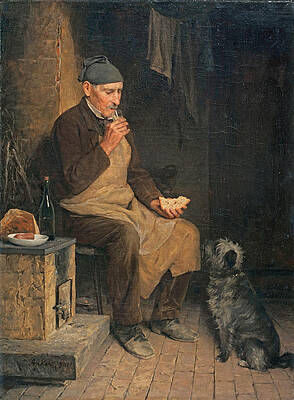 Old Man Taking A Rest. Gyp Print by Albert Anker