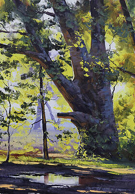 Wall Art - Painting - Old Oak tree by Graham Gercken