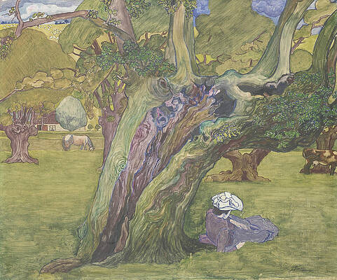 Wall Art - Painting - Old Oaks in Surrey by Jan Toorop