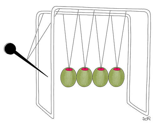 3d Rendering Of A Newton S Cradle With A Momentum Swing Movement