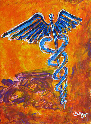 Orange Blue Purple Medical Caduceus thats Atmospheric and Rising with Mystery by M Zimmerman Orange Blue Purple Medical Caduceus thats Atmospheric and Rising with Mystery by M Zimmerman