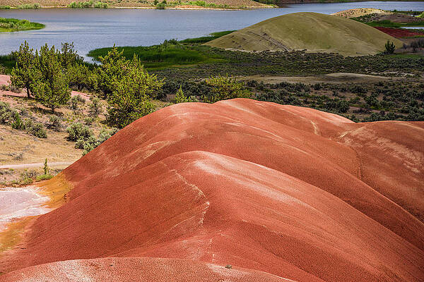 Oregon Painted Hills with Painted Hills Reservoir by John Trax Oregon Painted Hills with Painted Hills Reservoir by John Trax