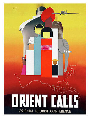Wall Art - Painting - Orient calls, vintage travel poster by Long Shot