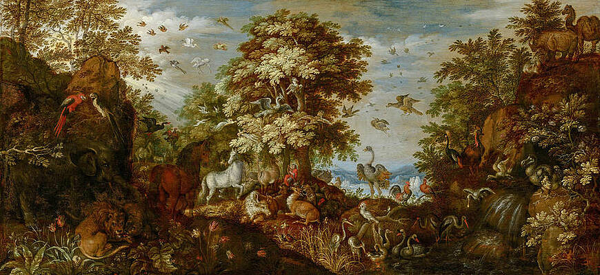 Orpheus Charming The Animals With His Music Print by Roelant Savery