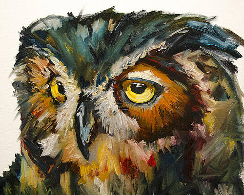 Wall Art - Painting - Owl Eye by Diane Whitehead